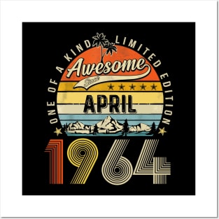 Awesome Since April 1964 Vintage 59th Birthday Posters and Art